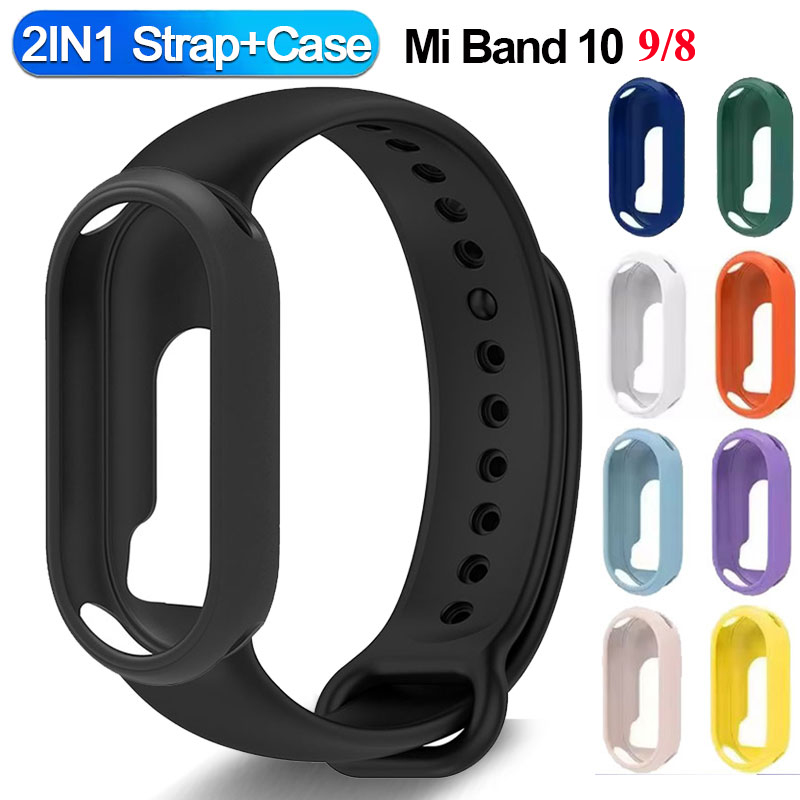 Silicone Band Replacement - Xiaomi Smart Band 10用シリコンストラップ+ウォッチケース、Xiaomi Mi Band