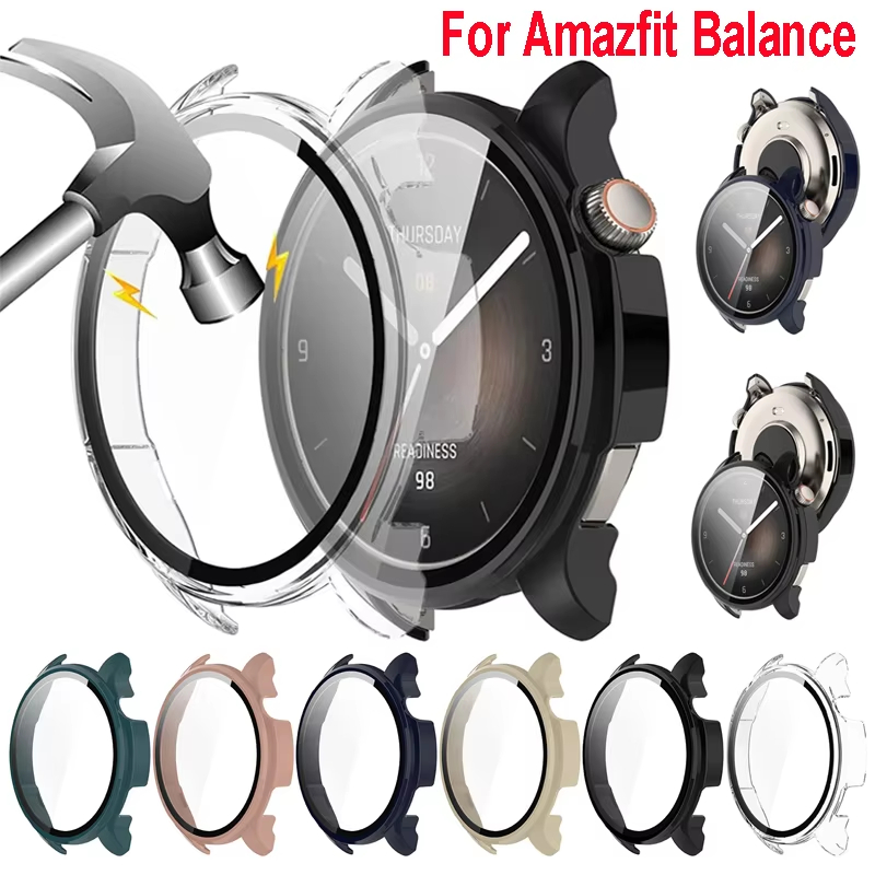Amazfit Smartwatch Accessories - 強化ガラスケース Amazfit バランス A2286 スマートウォッチストラップ保護バンパーカバースクリーンプロテクターシェルアクセサリー Huami