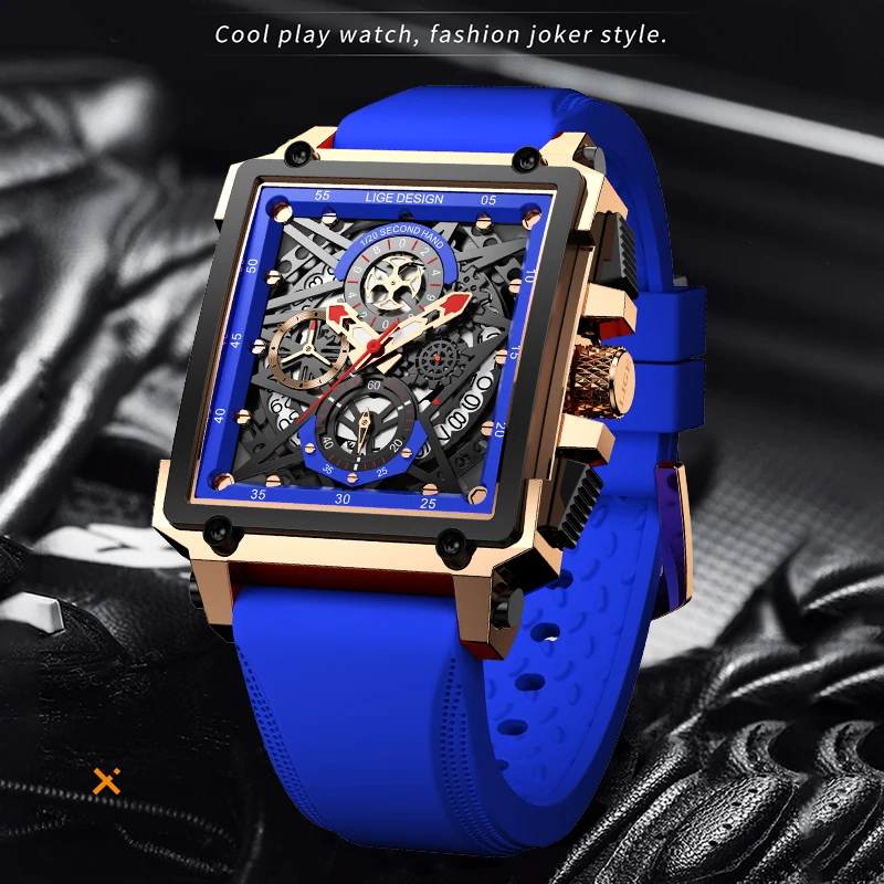 Lige-メンズスポーツクロノグラフ腕時計、アーミーシリコン - Silicone Band Replacement のレビューと価格