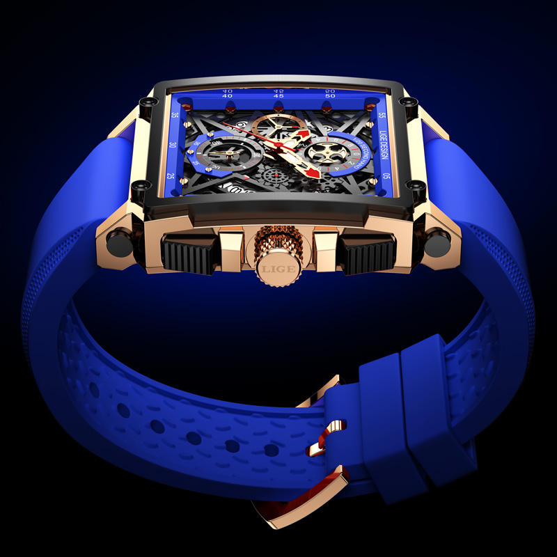 Lige-メンズスポーツクロノグラフ腕時計、アーミーシリコン - Silicone Band Replacement のレビューと価格