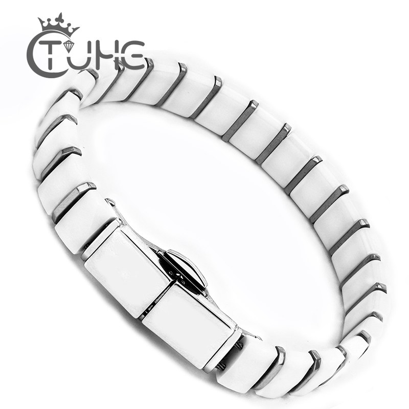 男性と女性のための特別なクラスプブレスレット,ステンレス鋼の - Ceramic Link Bracelet のレビューと価格