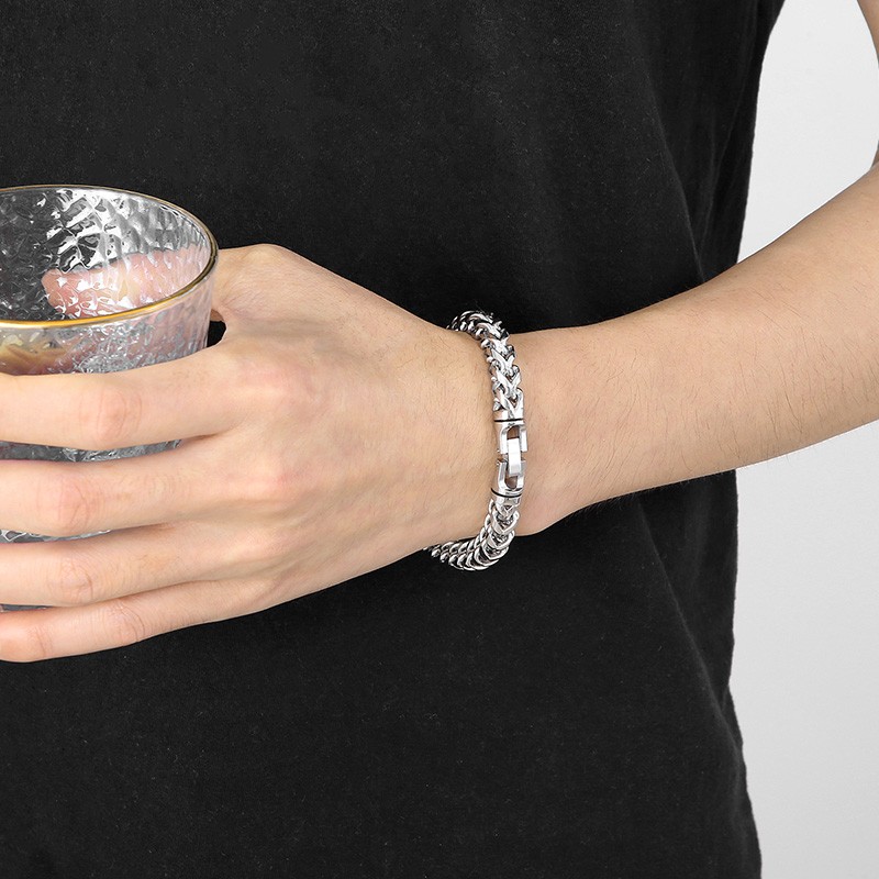 男性用レインボーヘリンボーンブレスレット,ヒップホップ,31 - Ceramic Link Bracelet のレビューと価格