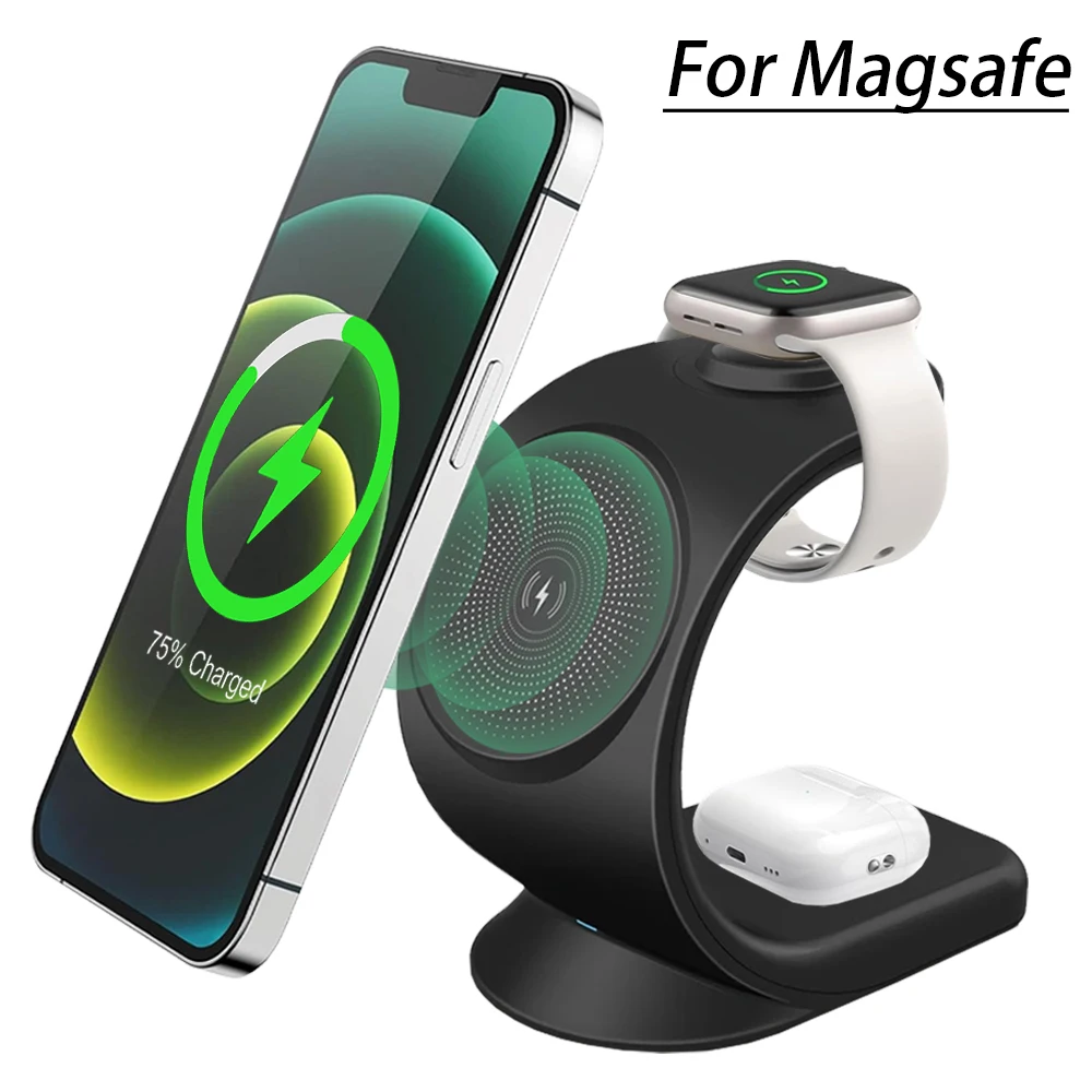 マグネット式ワイヤレス充電器 3in1 急速充電ステーション - Watch Charger Cable のレビューと価格