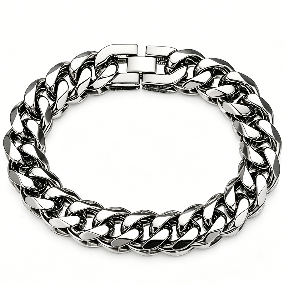9MM-15MM ポリッシュ仕上げ 316Lステンレススチー - Ceramic Link Bracelet のレビューと価格