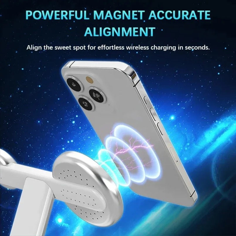3in1ワイヤレス充電スタンド 360度回転 3つの充電ポー - Wireless Charger Watch のレビューと価格