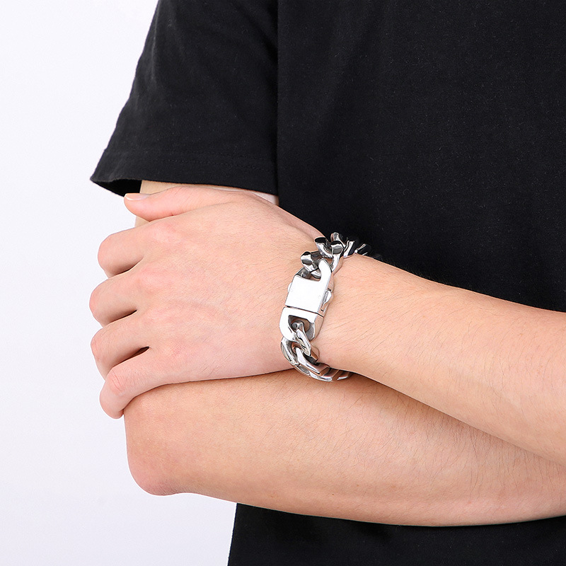 男性と女性のためのステンレス鋼のキューバチェーンブレスレット - Ceramic Link Bracelet のレビューと価格