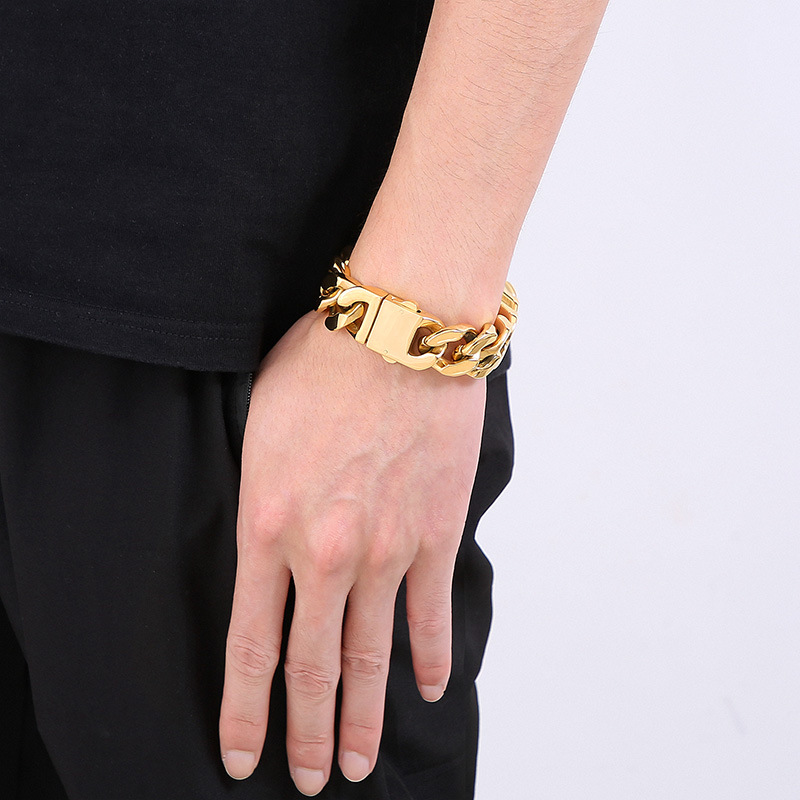 男性と女性のためのステンレス鋼のキューバチェーンブレスレット - Ceramic Link Bracelet のレビューと価格